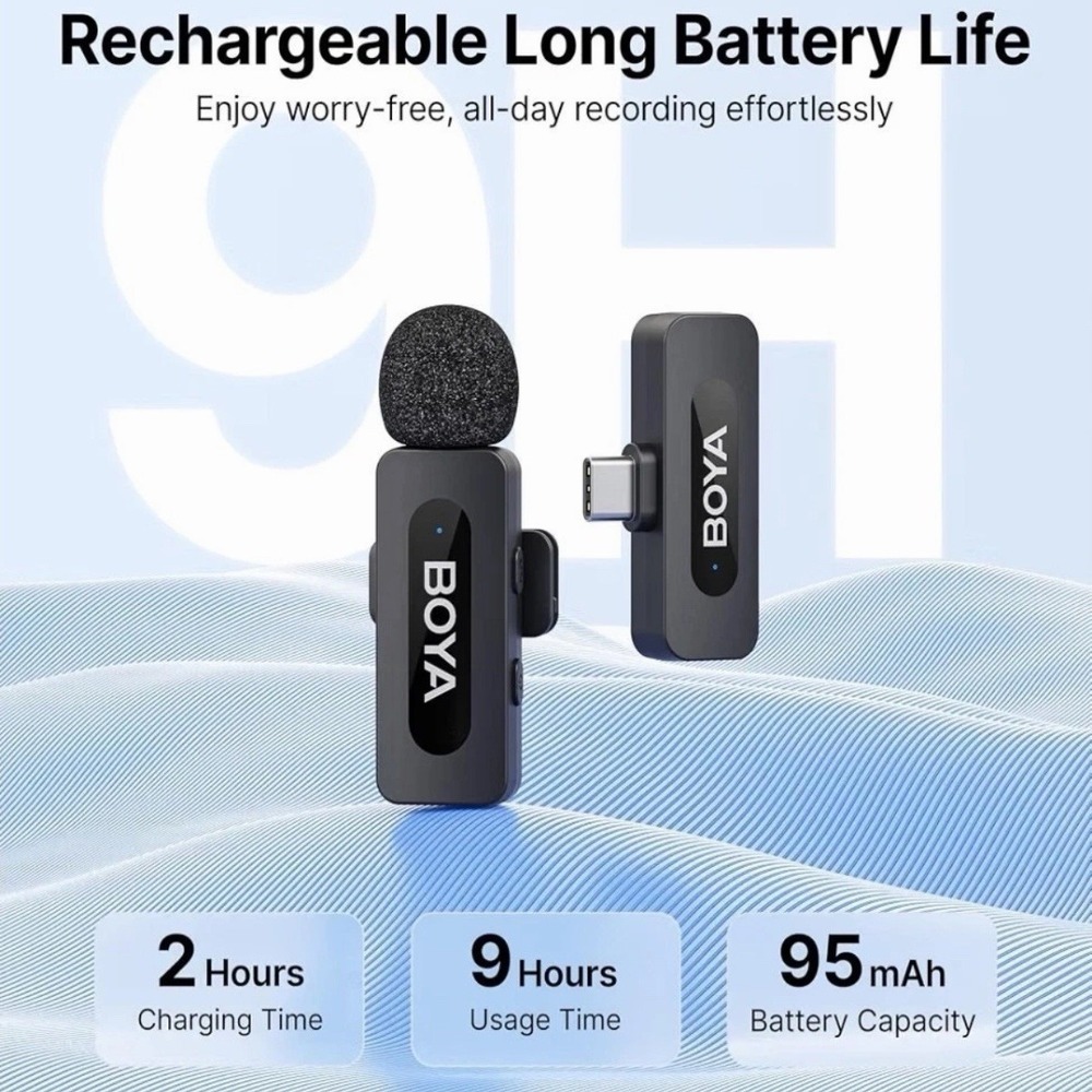BOYA BY-V10 Wireless Microphones for iPhone 17/16/15 & Android/Laptop with USB-C - Picture 2 of 8